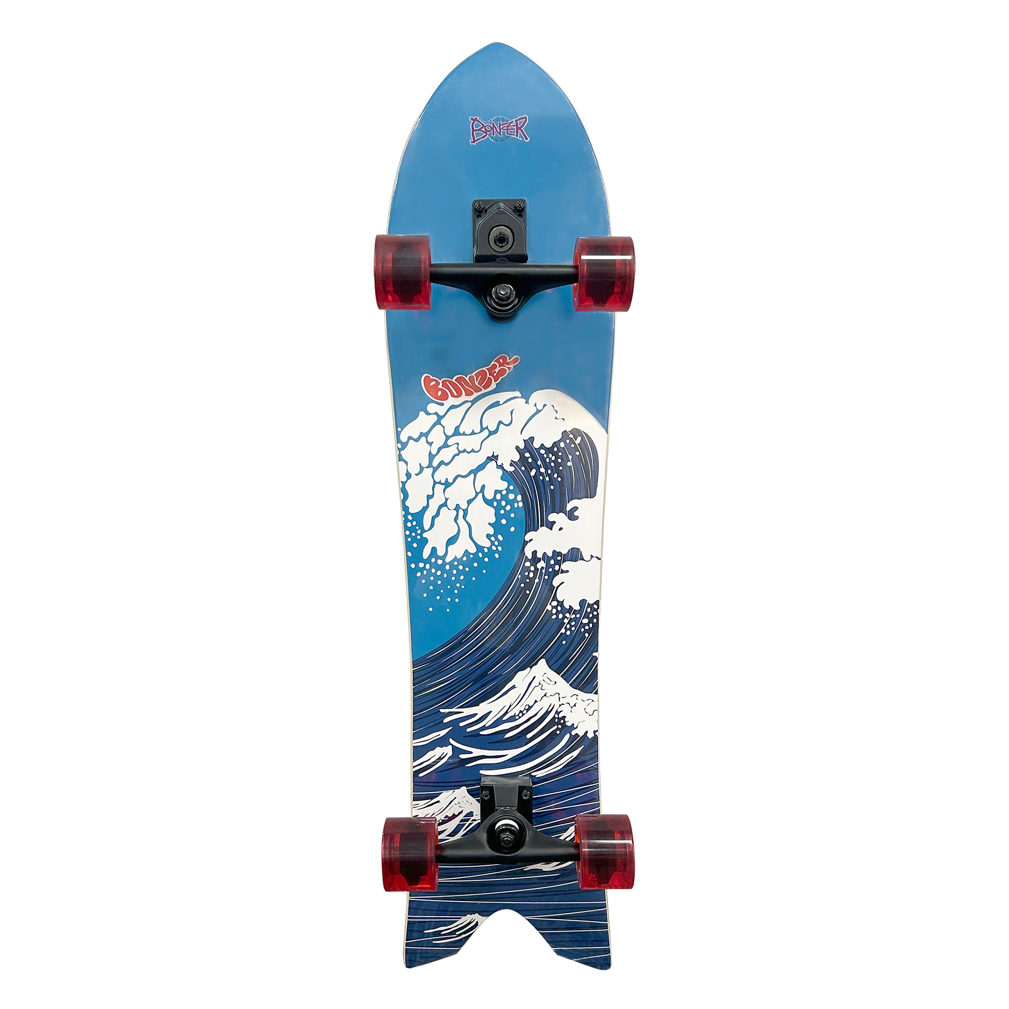 40" Swallow Tail Surf Skateboard Complete